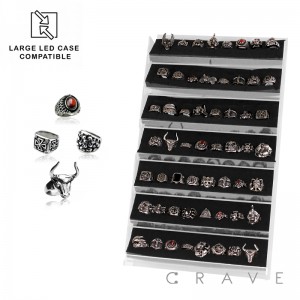 54PCS OF ASSORTED STAINLESS STEEL RING PANEL